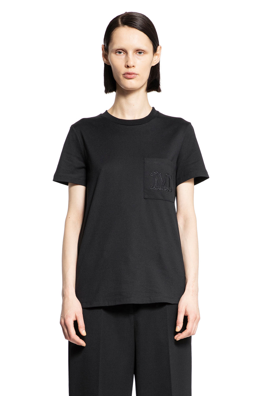 MAX MARA WOMAN BLACK T-SHIRTS & TANK TOPS