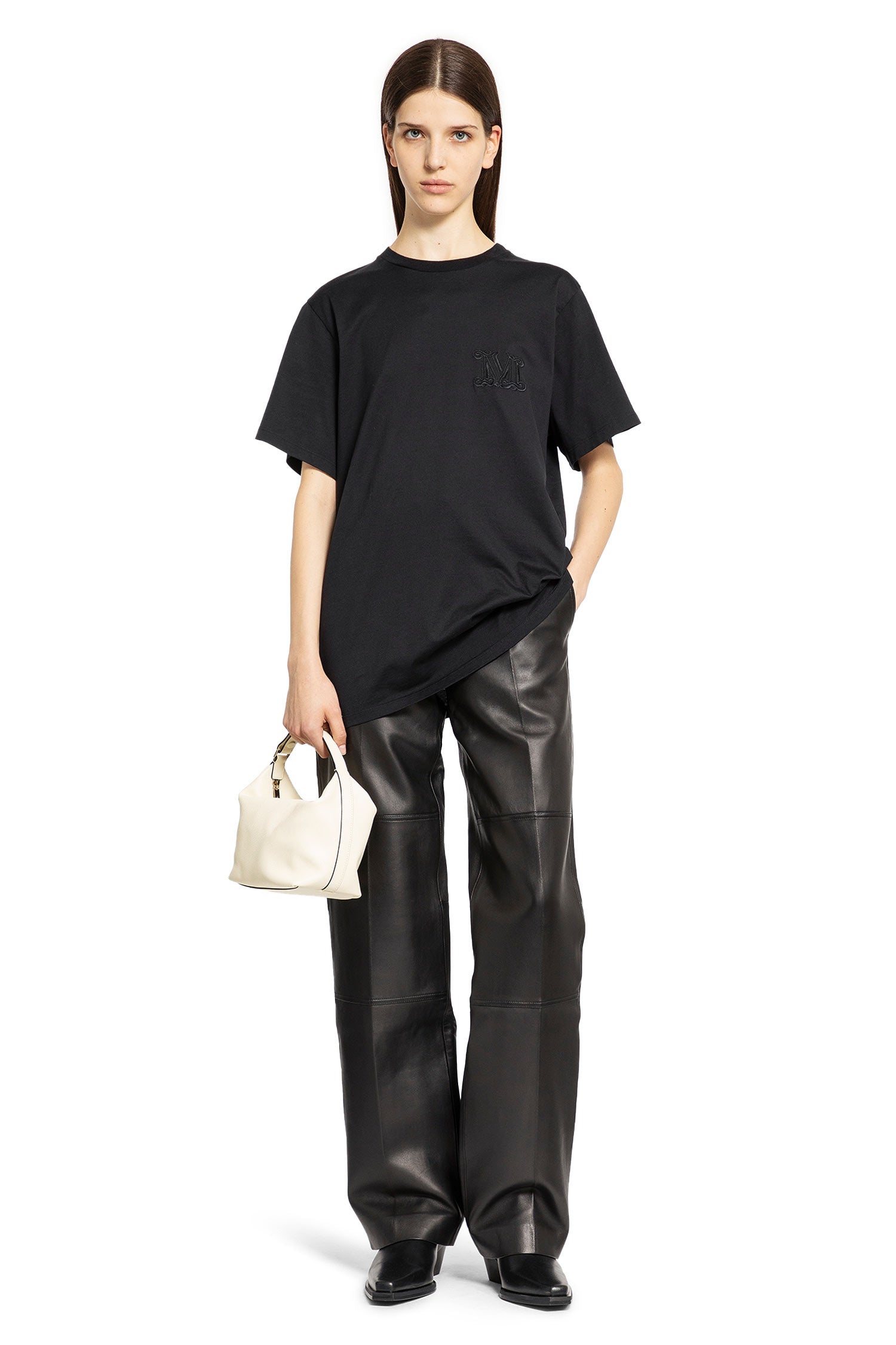 MAX MARA WOMAN BLACK T-SHIRTS & TANK TOPS