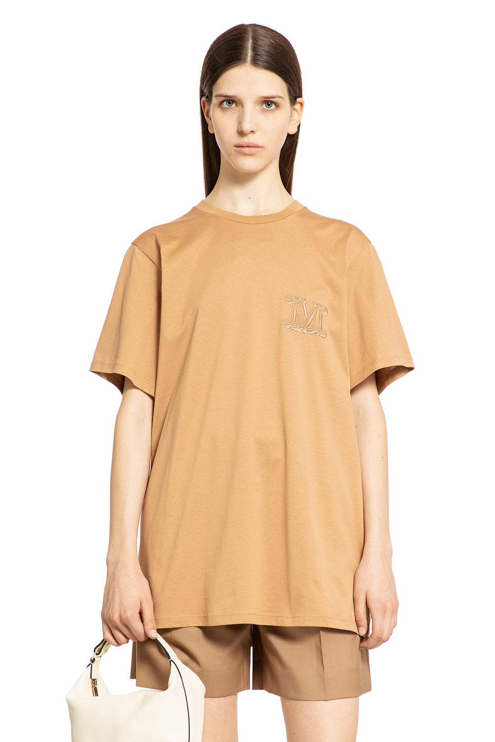 MAX MARA WOMAN BEIGE T-SHIRTS & TANK TOPS