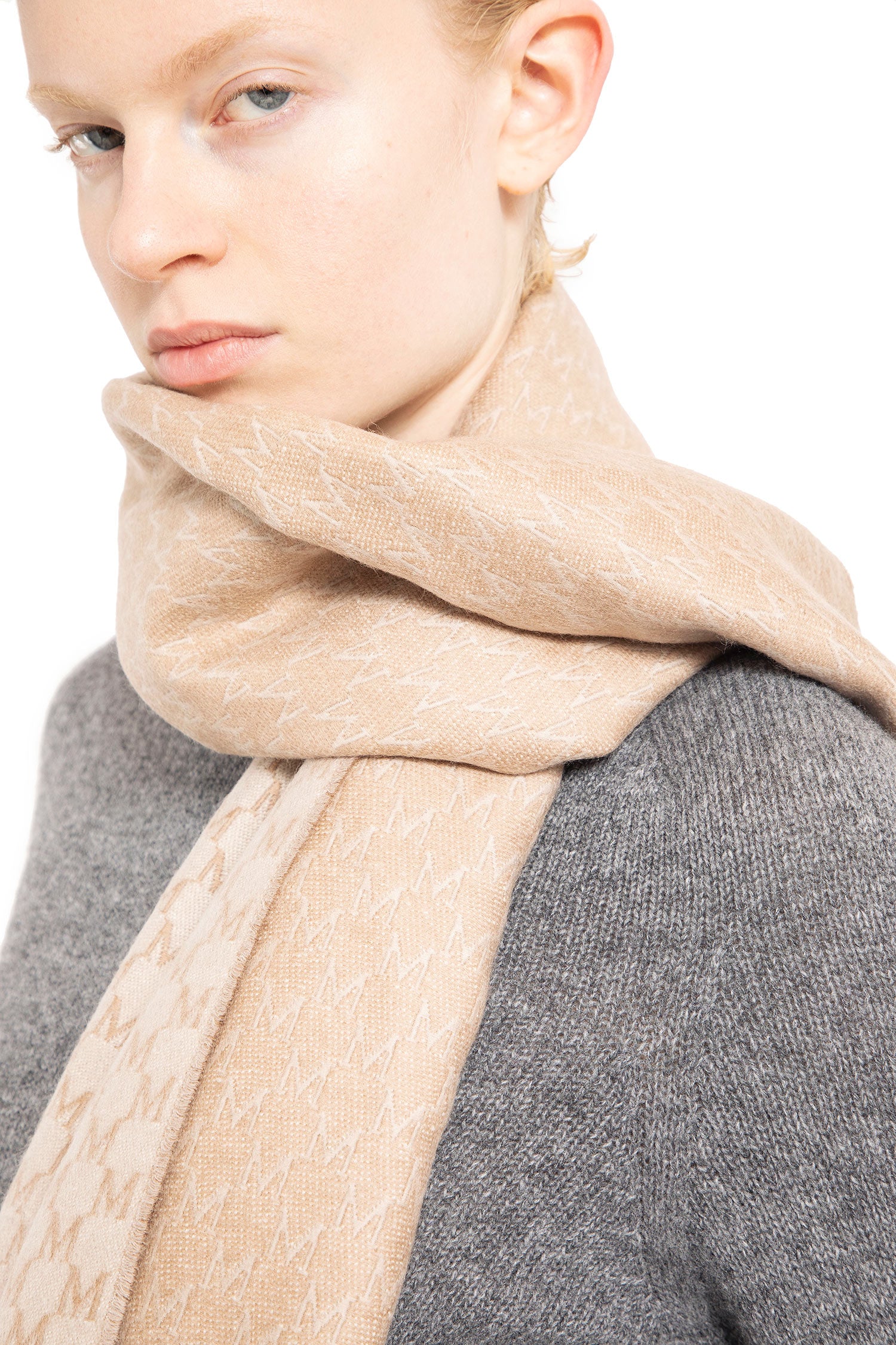 MAX MARA WOMAN BEIGE SCARVES