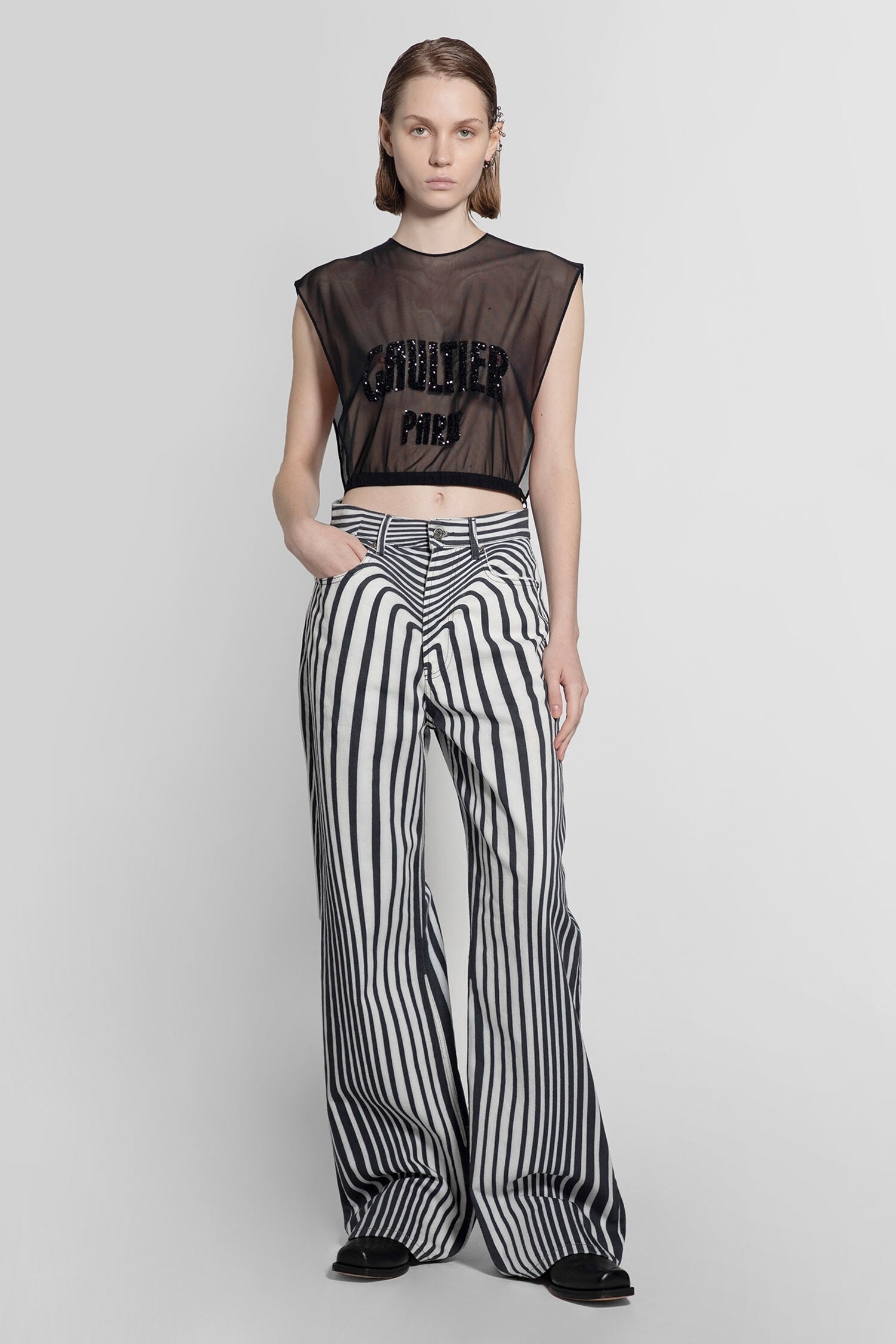 JEAN PAUL GAULTIER WOMAN BLACK&WHITE JEANS