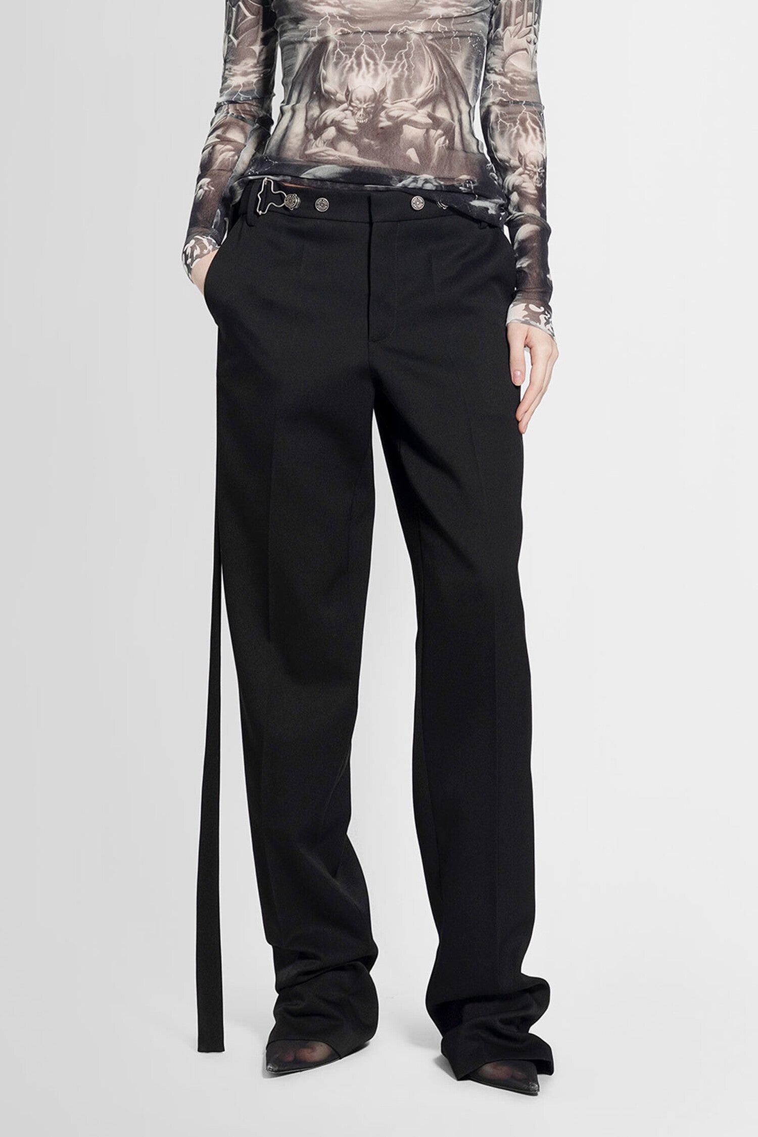 JEAN PAUL GAULTIER WOMAN BLACK TROUSERS