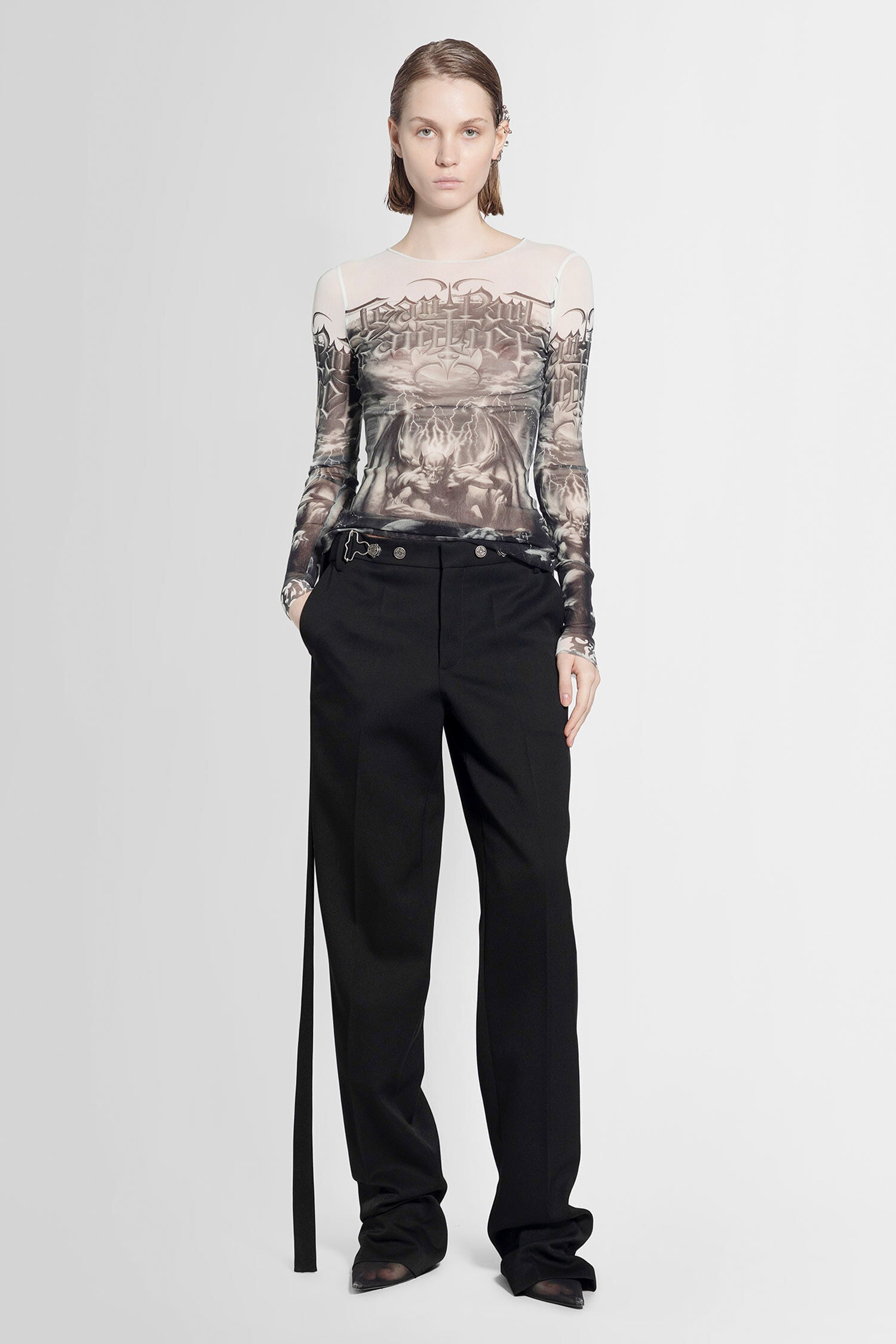 JEAN PAUL GAULTIER WOMAN BLACK TROUSERS