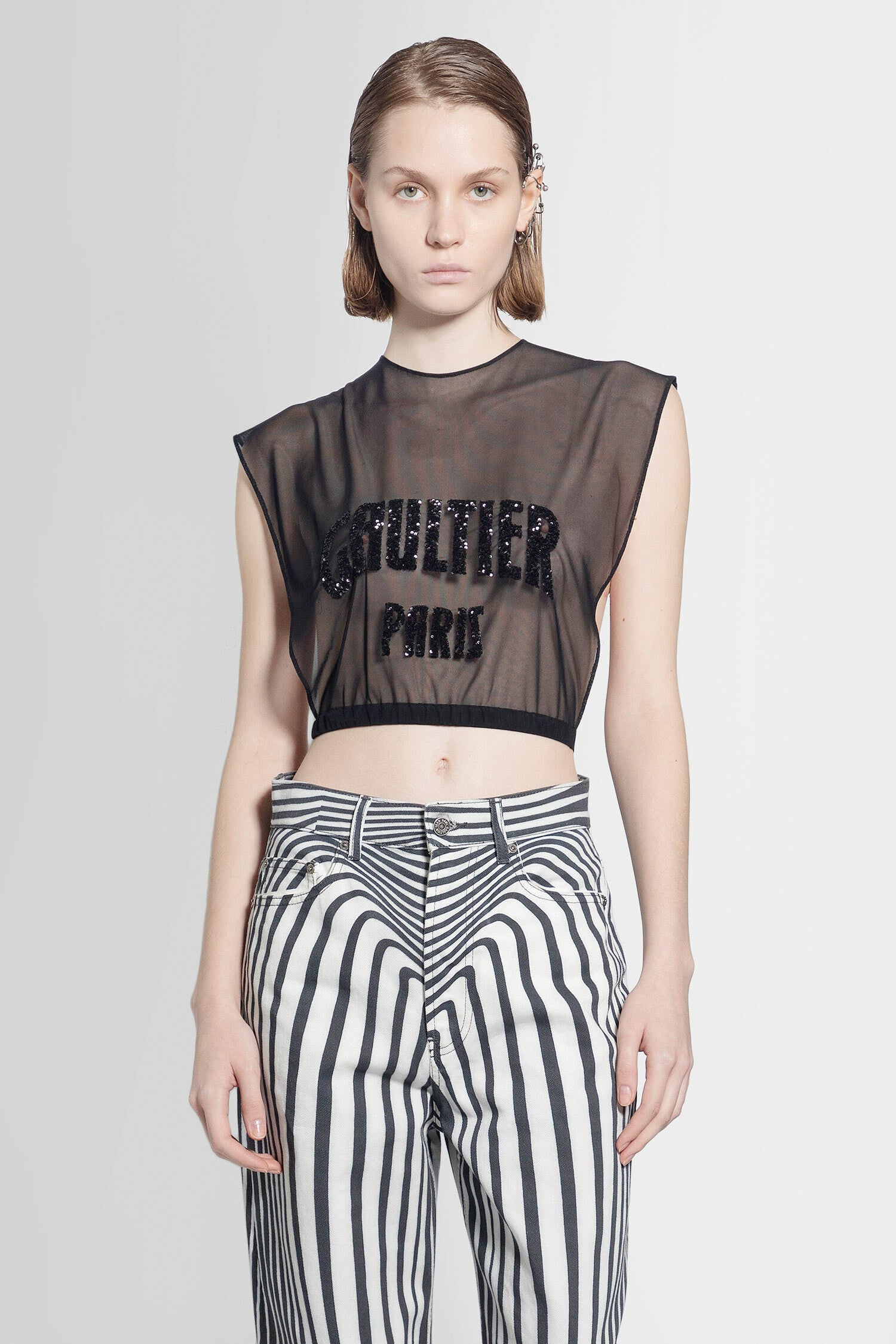 JEAN PAUL GAULTIER WOMAN BLACK TOPS