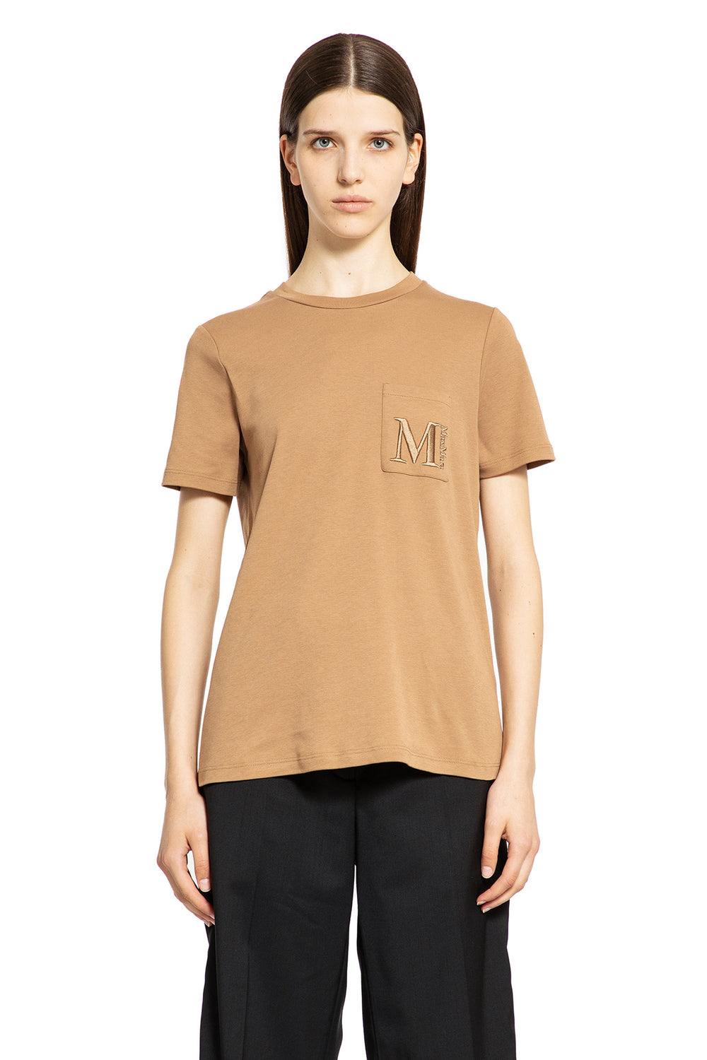 S MAX MARA WOMAN BEIGE T-SHIRTS & TANK TOPS