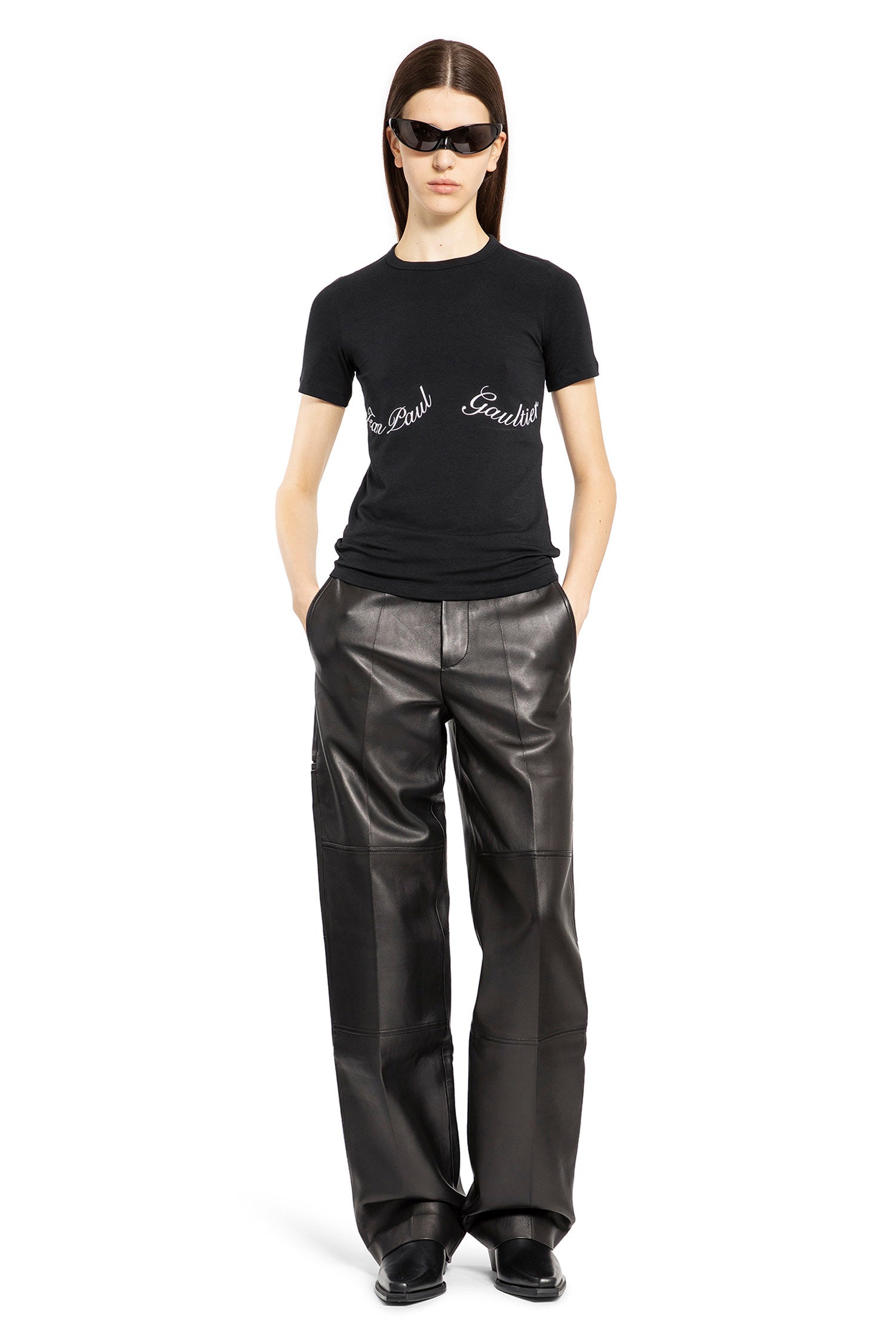 JEAN PAUL GAULTIER WOMAN BLACK T-SHIRTS