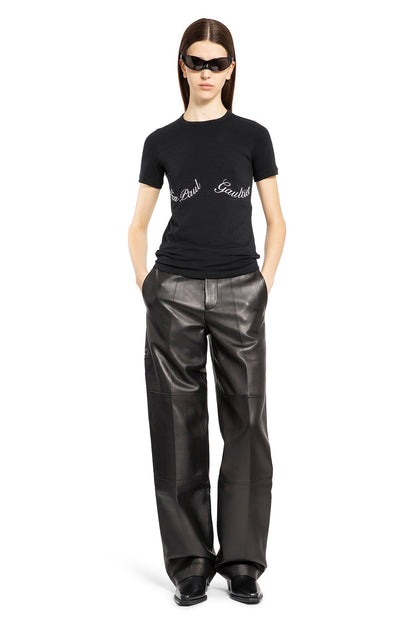 JEAN PAUL GAULTIER WOMAN BLACK T-SHIRTS & TANK TOPS