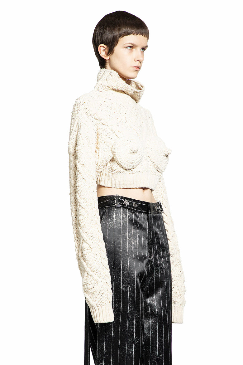 JEAN PAUL GAULTIER WOMAN OFF-WHITE KNITWEAR