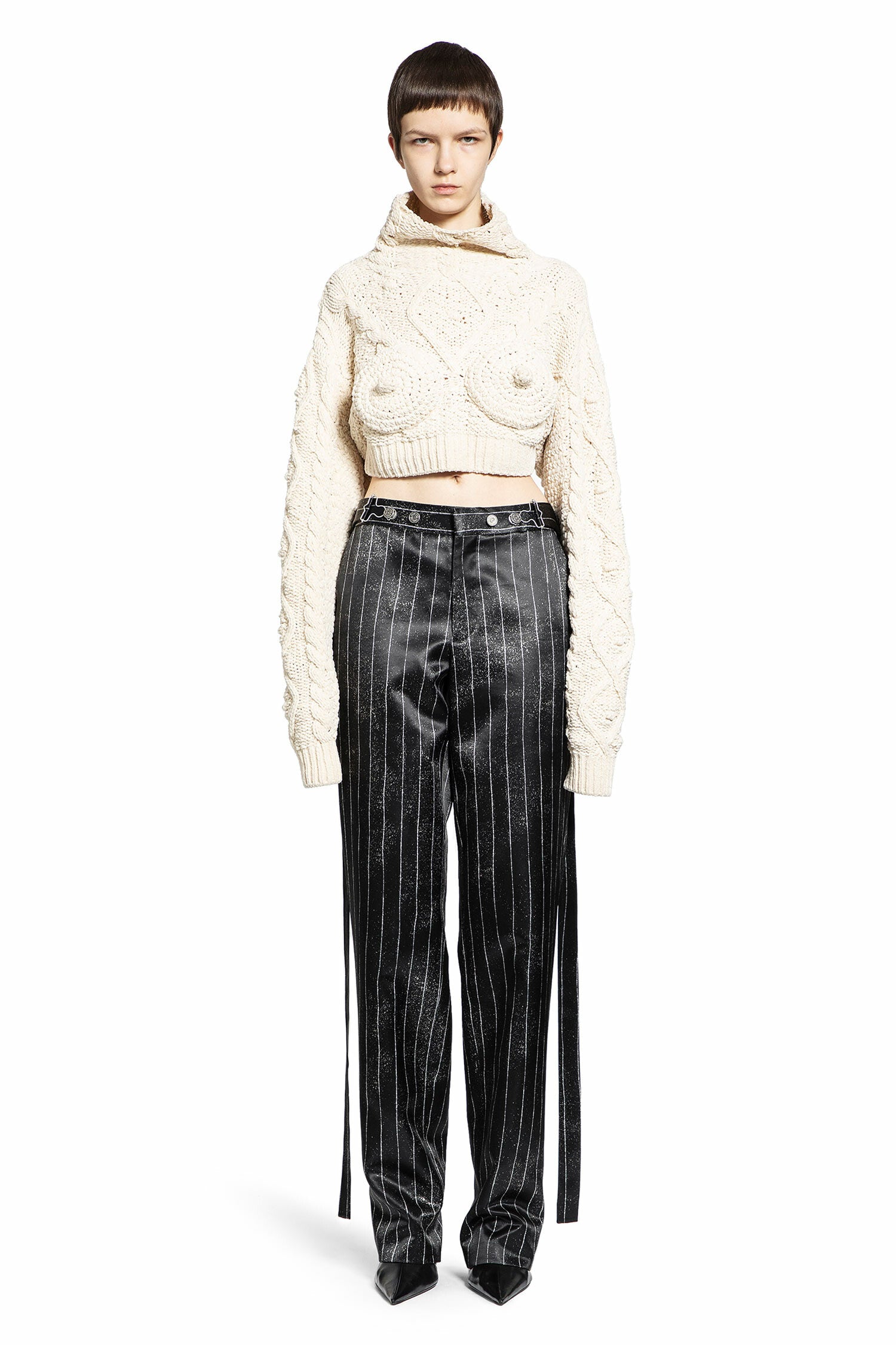 JEAN PAUL GAULTIER WOMAN OFF-WHITE KNITWEAR