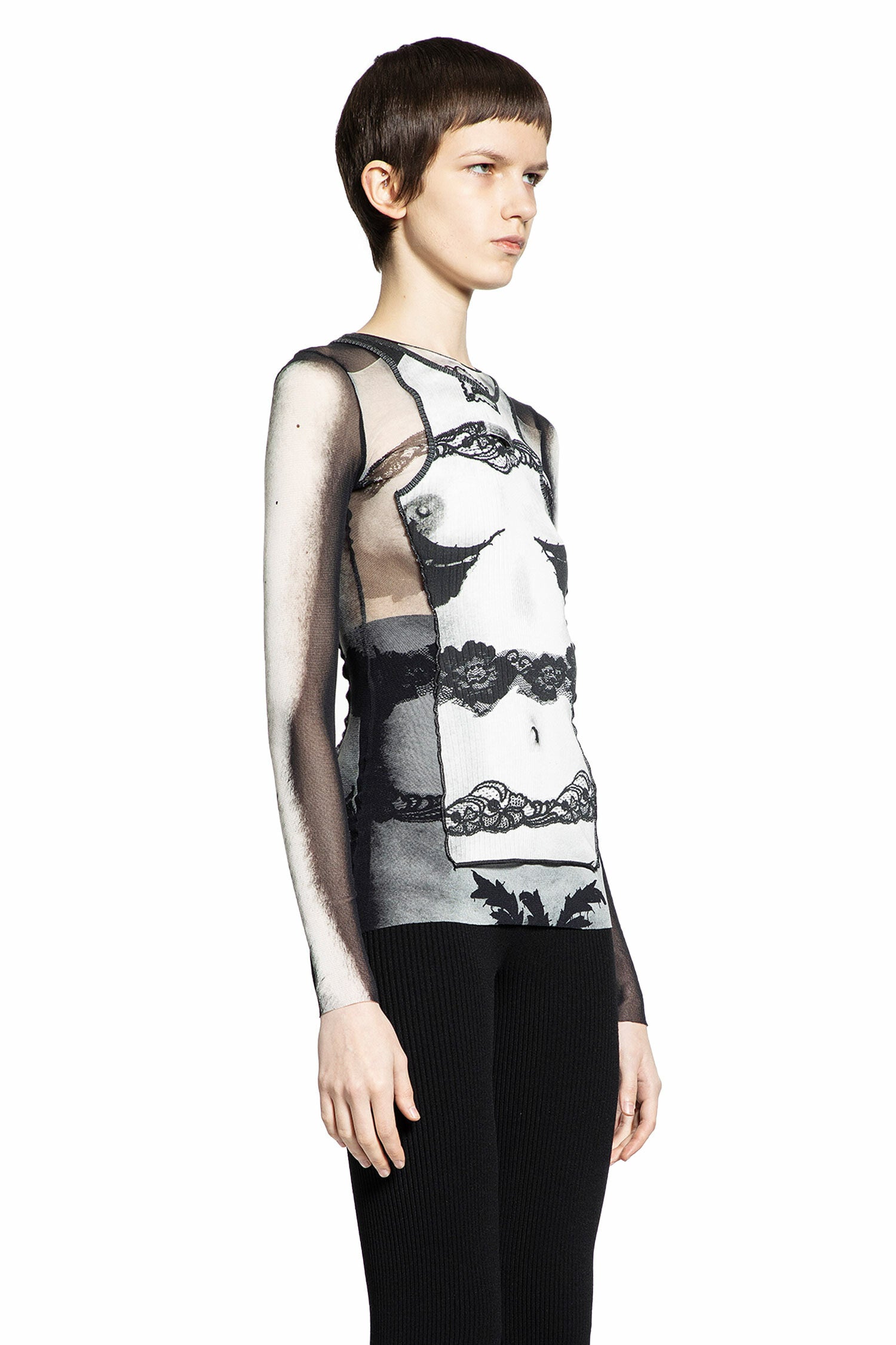 JEAN PAUL GAULTIER WOMAN BLACK&WHITE TOPS