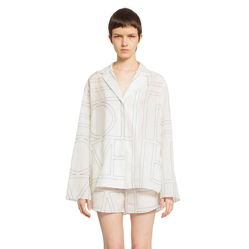 TOTEME Monogram Cotton PJ Top woman