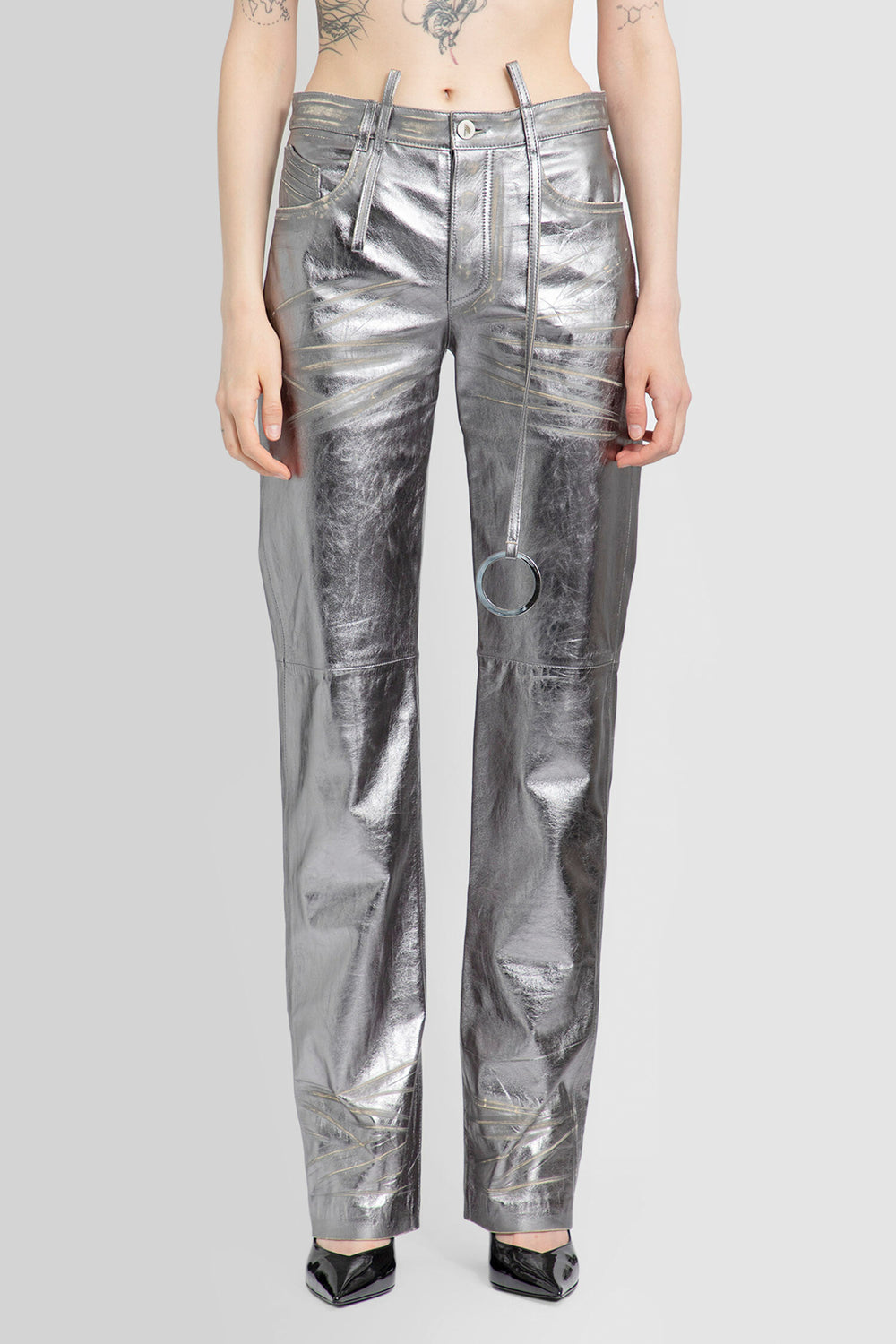 THE ATTICO WOMAN SILVER TROUSERS