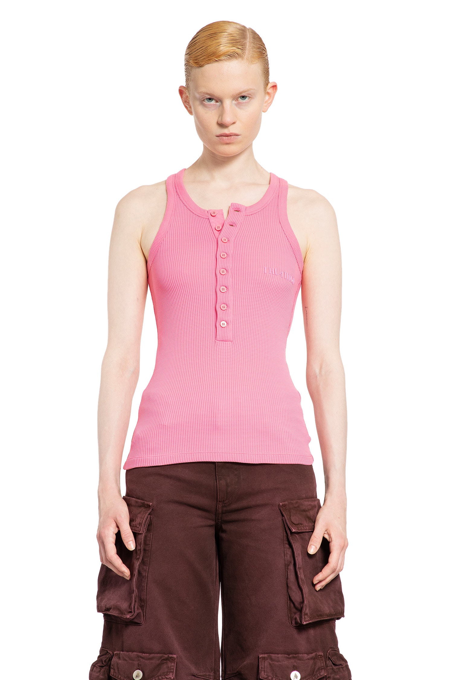 THE ATTICO WOMAN PINK T-SHIRTS & TANK TOPS