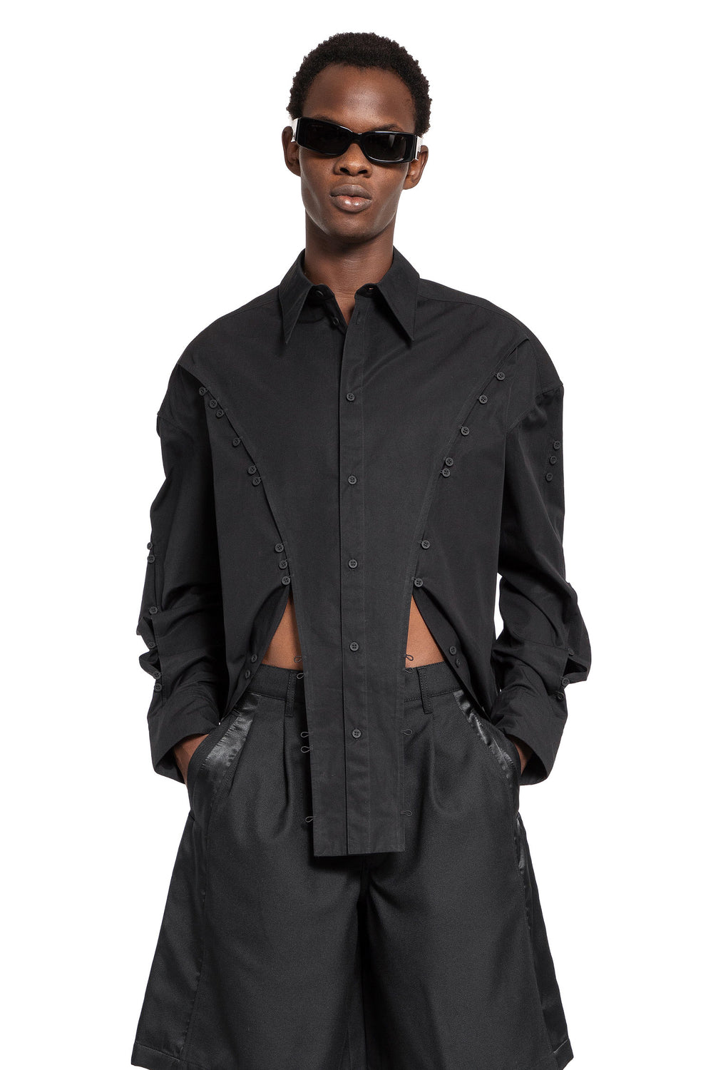 MUGLER MAN BLACK SHIRTS