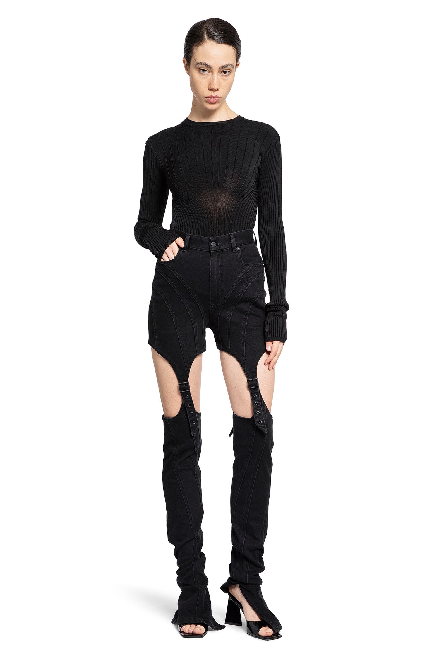 MUGLER WOMAN BLACK TOPS