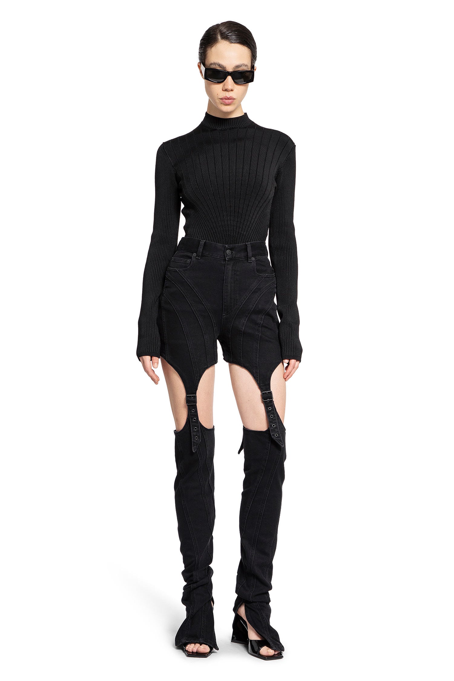 MUGLER WOMAN BLACK TOPS