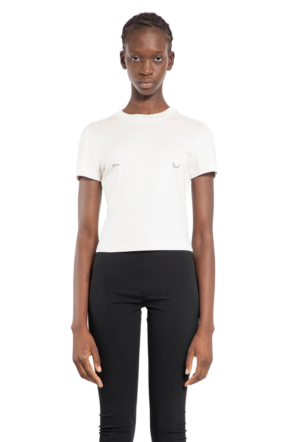 MUGLER WOMAN BLACK T-SHIRTS & TANK TOPS