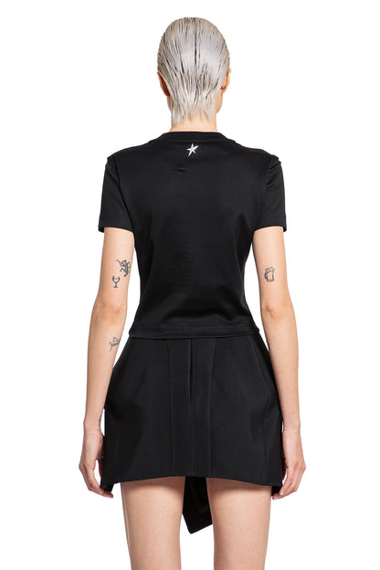 MUGLER WOMAN BLACK T-SHIRTS & TANK TOPS