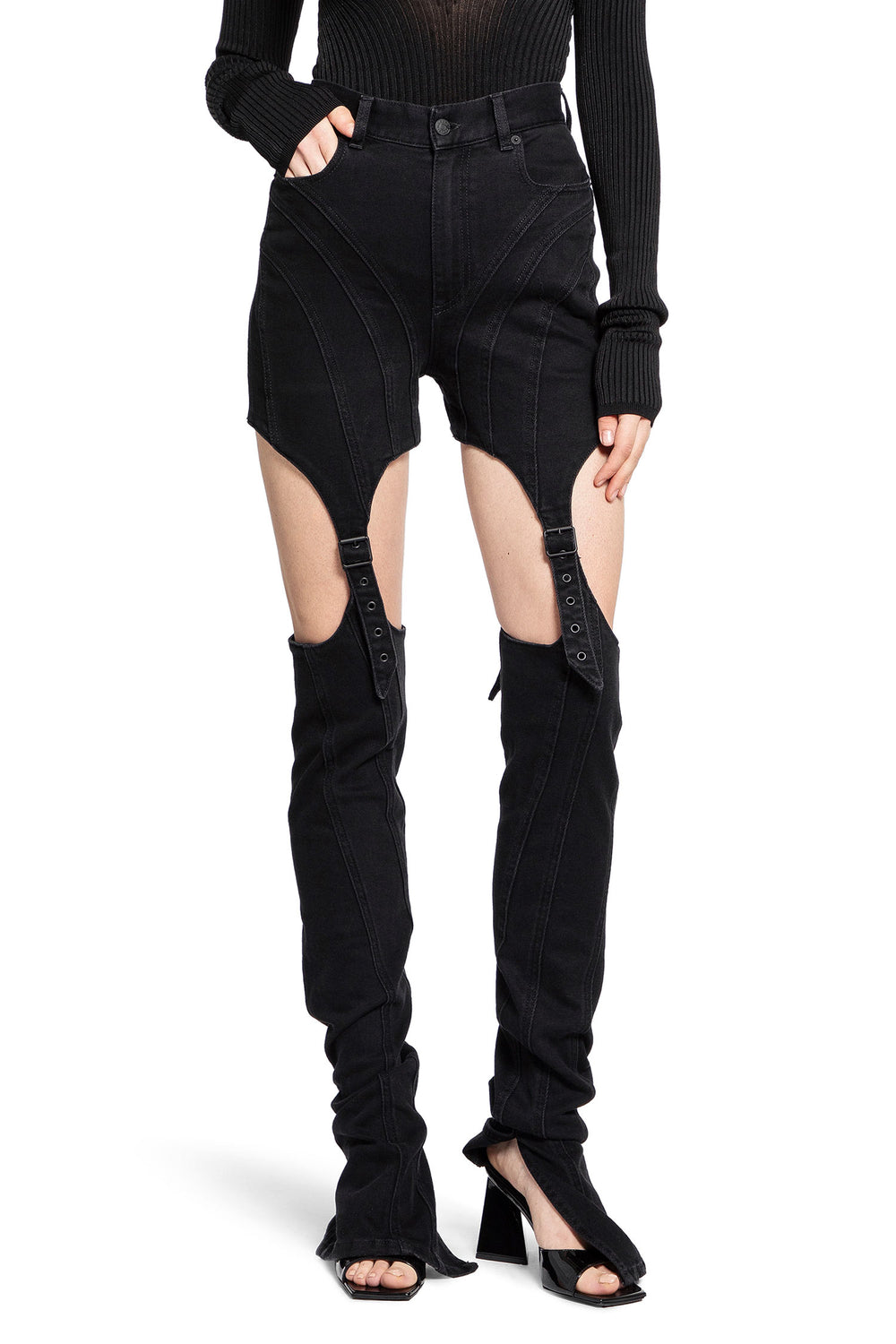 MUGLER WOMAN BLACK JEANS