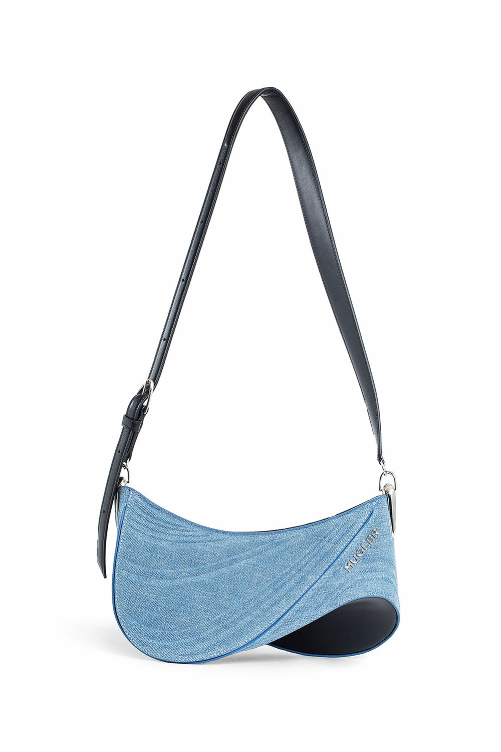 MUGLER WOMAN BLUE CROSSBODY BAGS