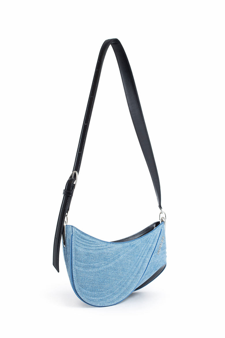 MUGLER WOMAN BLUE CROSSBODY BAGS