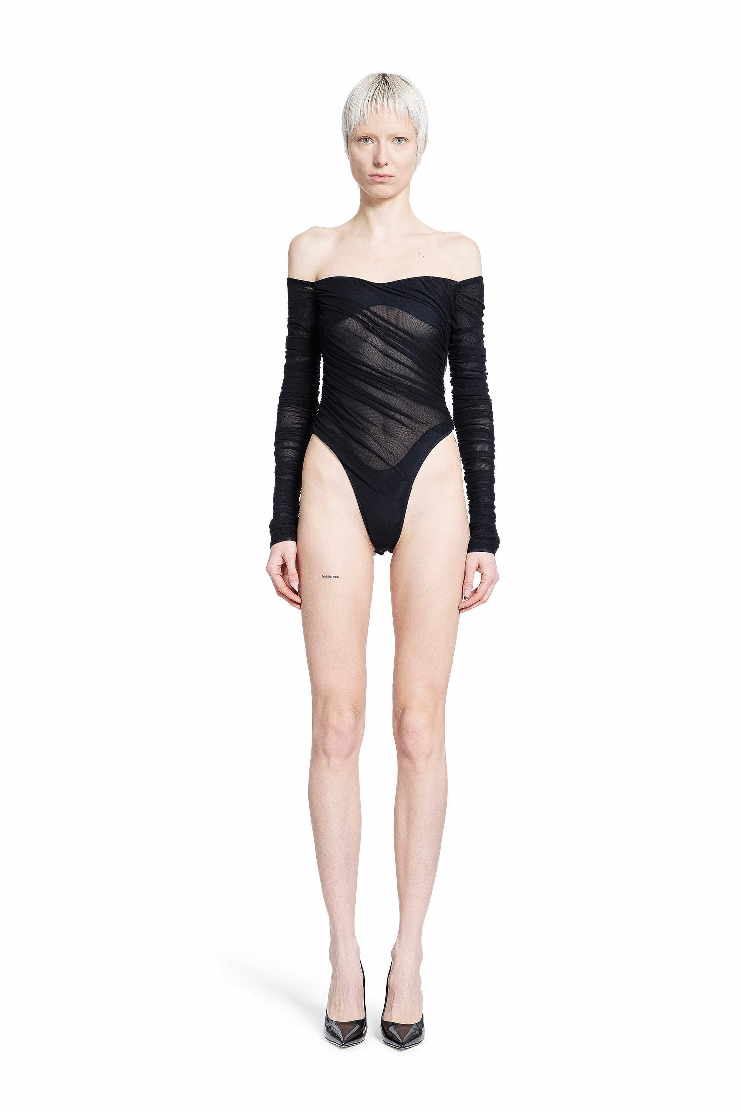 MUGLER WOMAN BLACK BODYSUITS