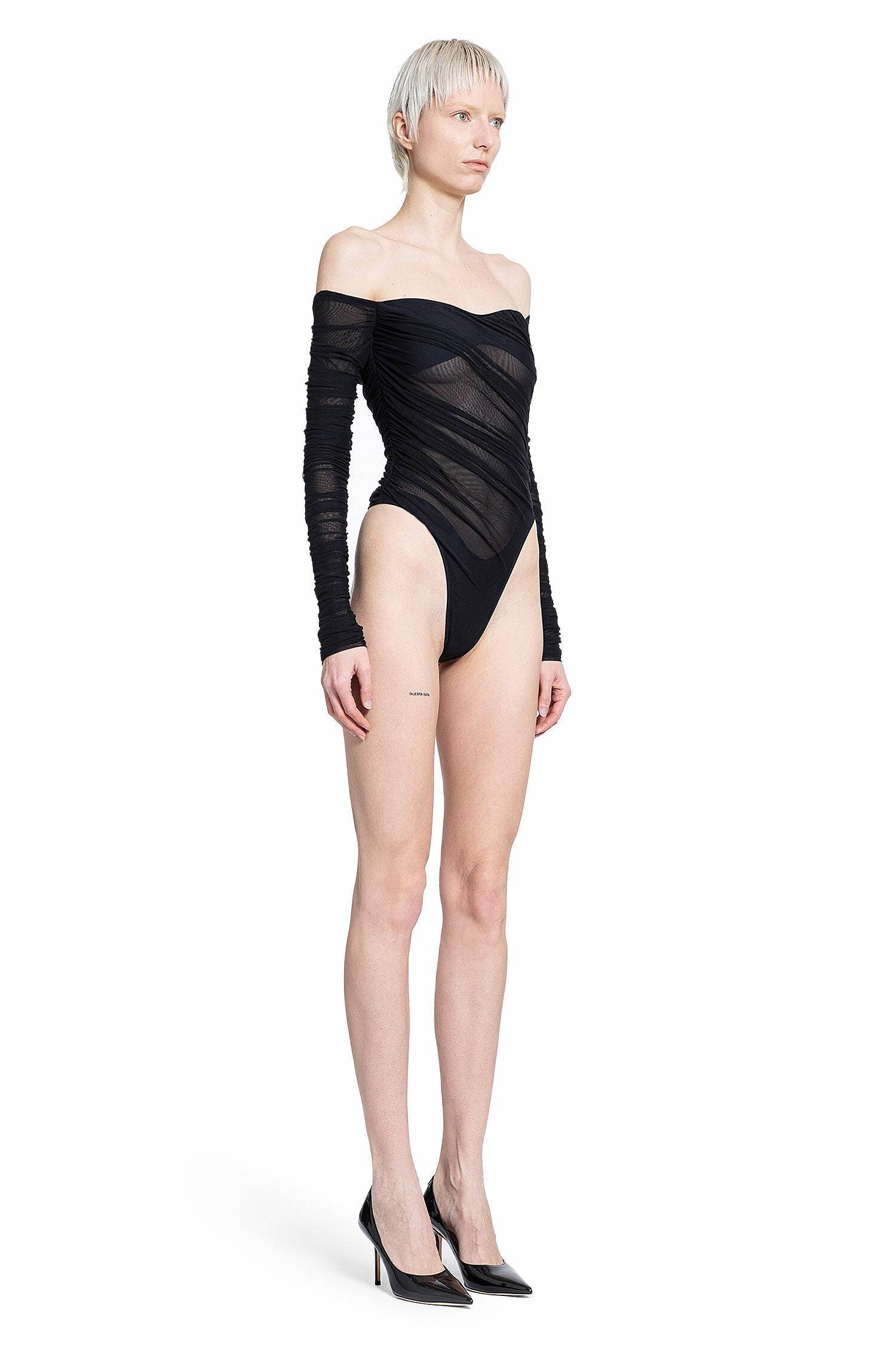 MUGLER WOMAN BLACK BODYSUITS