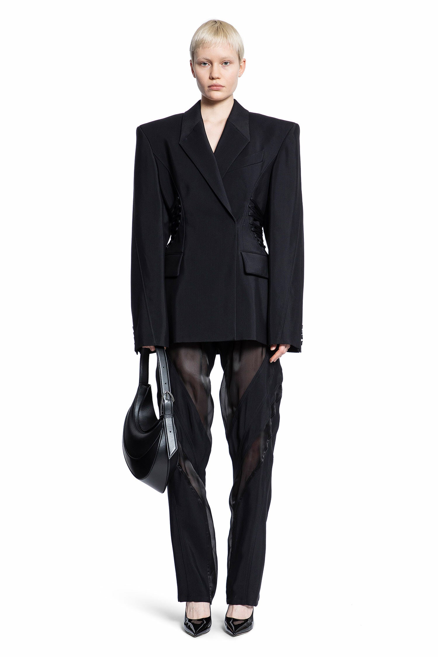 MUGLER WOMAN BLACK TROUSERS