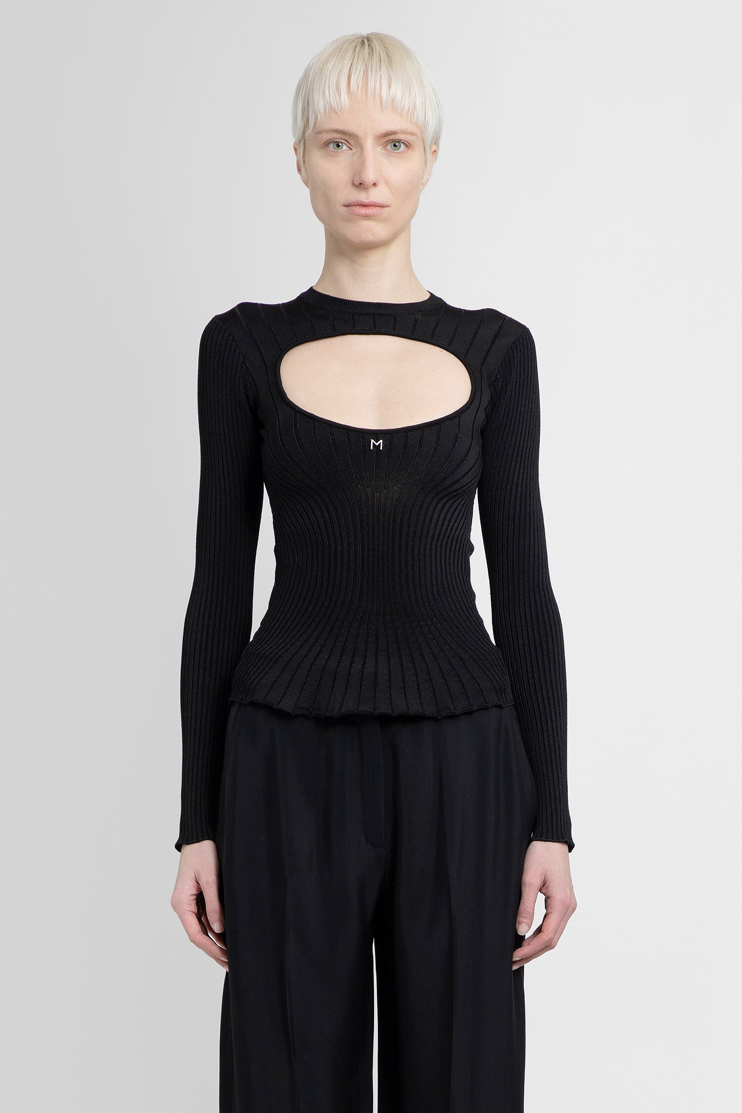 MUGLER WOMAN BLACK KNITWEAR