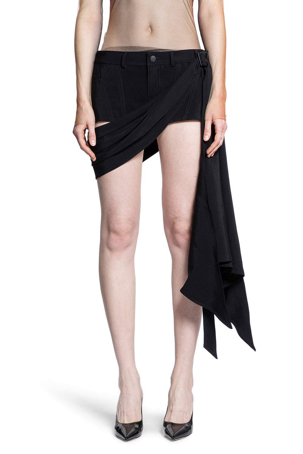 MUGLER WOMAN BLACK SHORTS