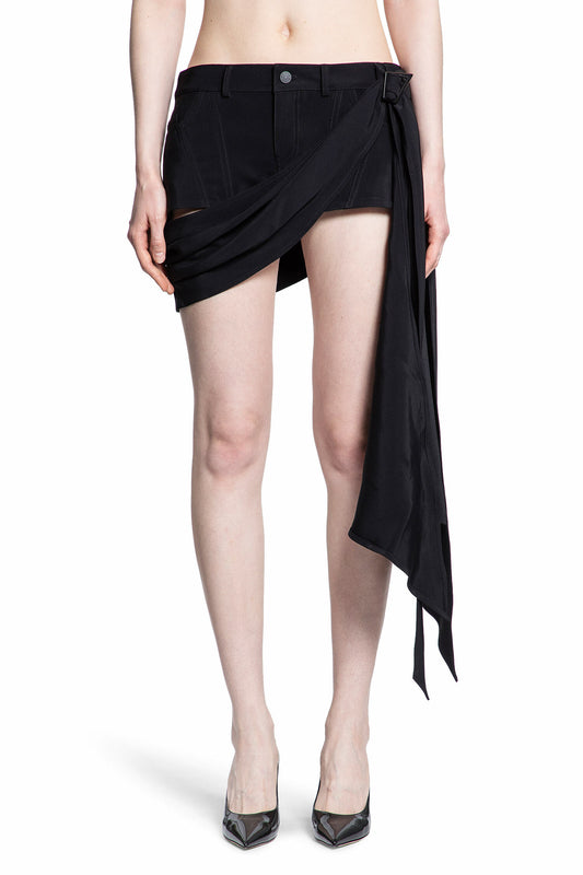 MUGLER WOMAN BLACK SHORTS