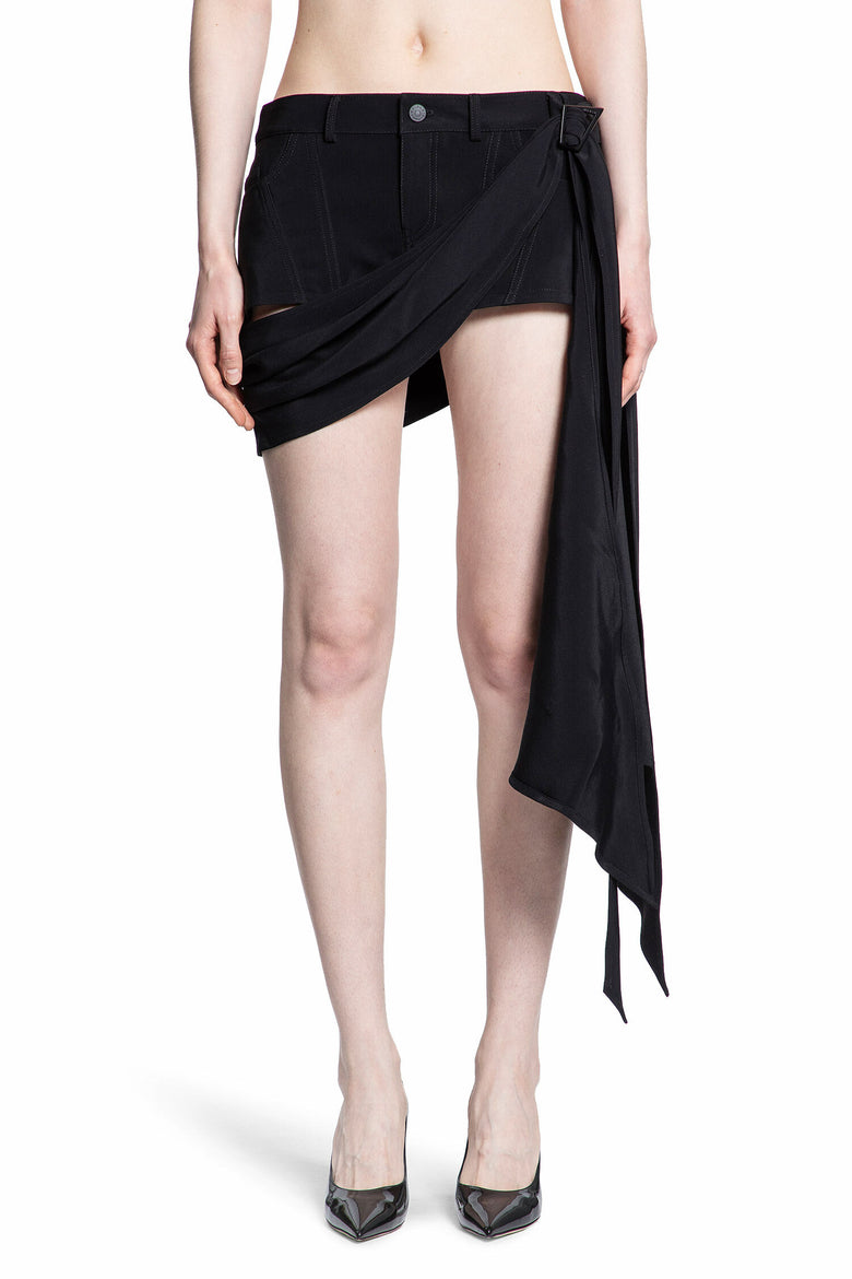 MUGLER WOMAN BLACK SHORTS