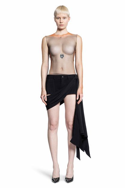 MUGLER WOMAN BLACK SHORTS