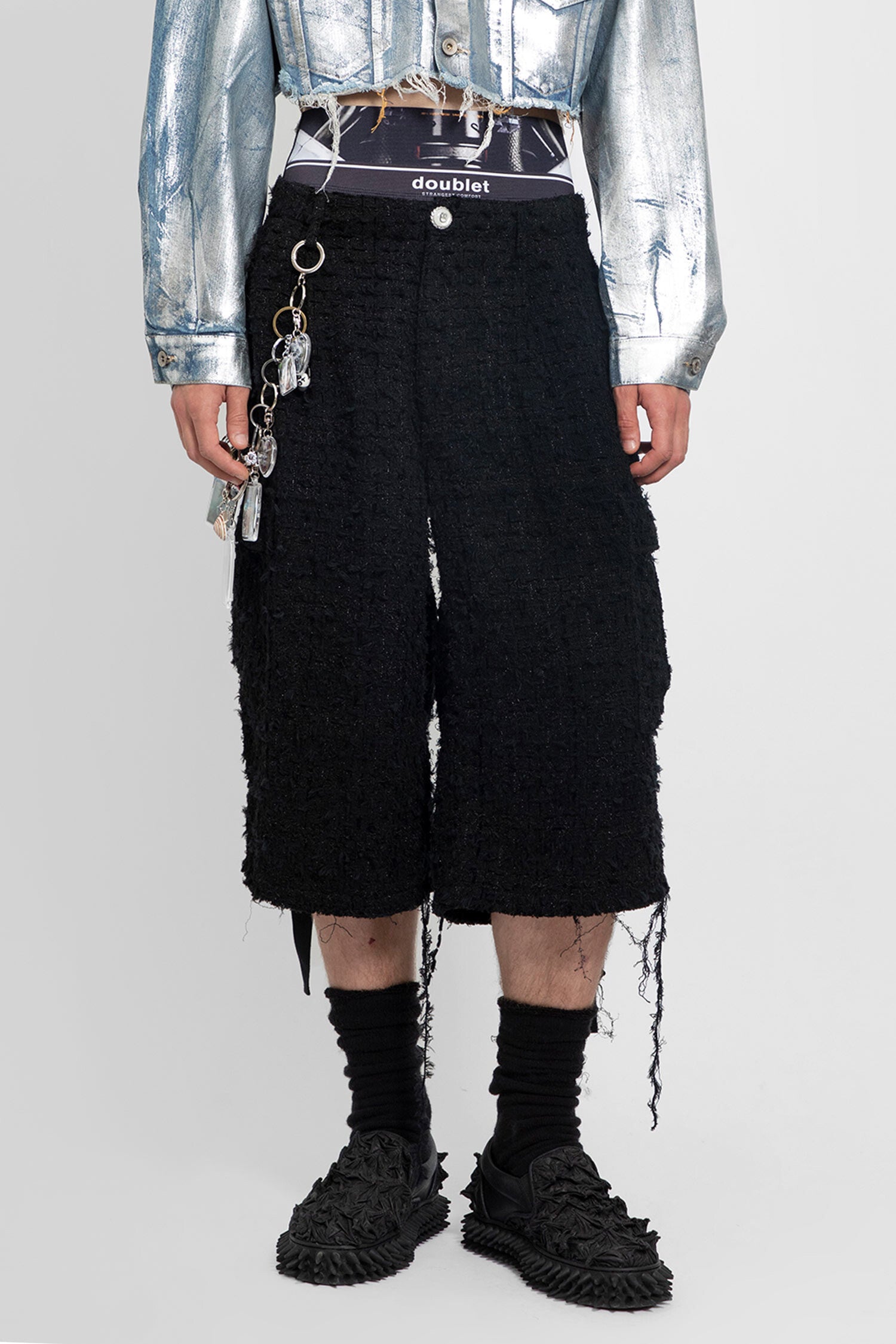 DOUBLET MAN BLACK SHORTS & SKIRTS