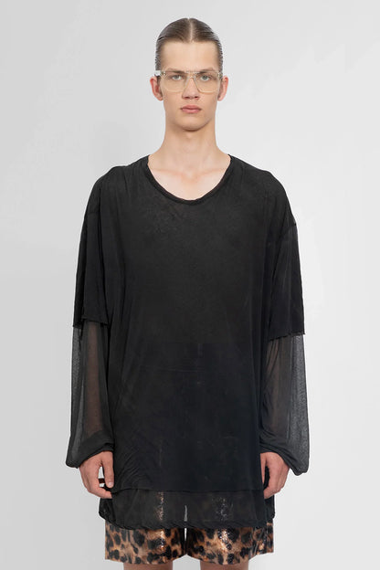 Antonioli DOUBLET MAN BLACK T-SHIRTS & TANK TOPS