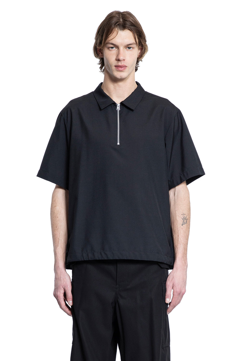 SACAI MAN BLACK T-SHIRTS & TANK TOPS