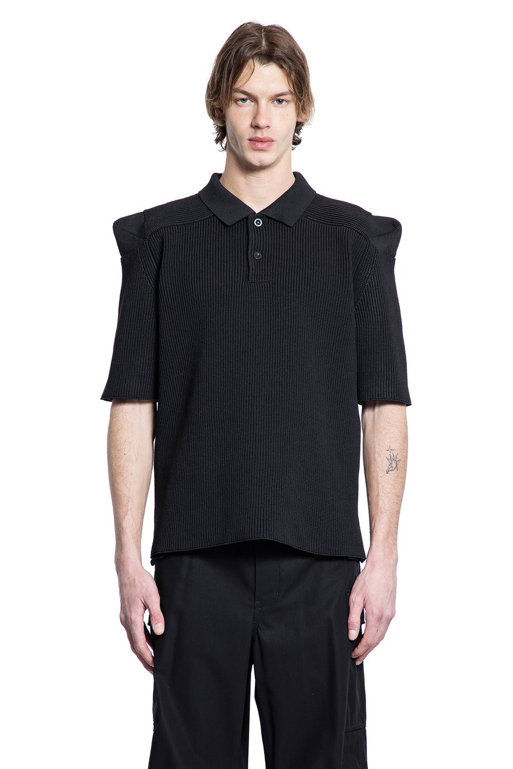 SACAI MAN BLACK T-SHIRTS & TANK TOPS