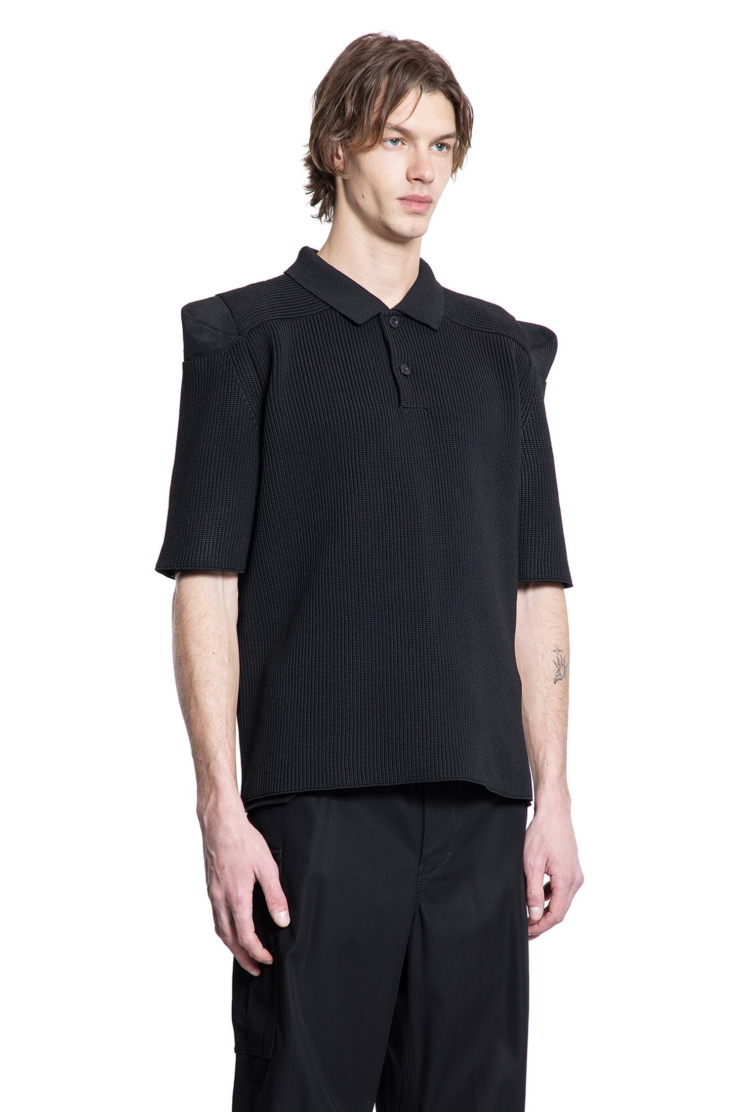 SACAI MAN BLACK T-SHIRTS & TANK TOPS