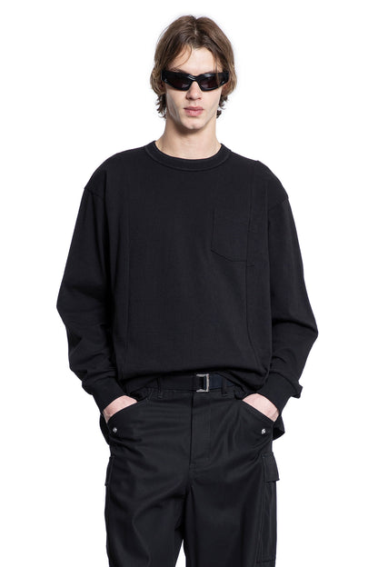 SACAI MAN BLACK T-SHIRTS & TANK TOPS