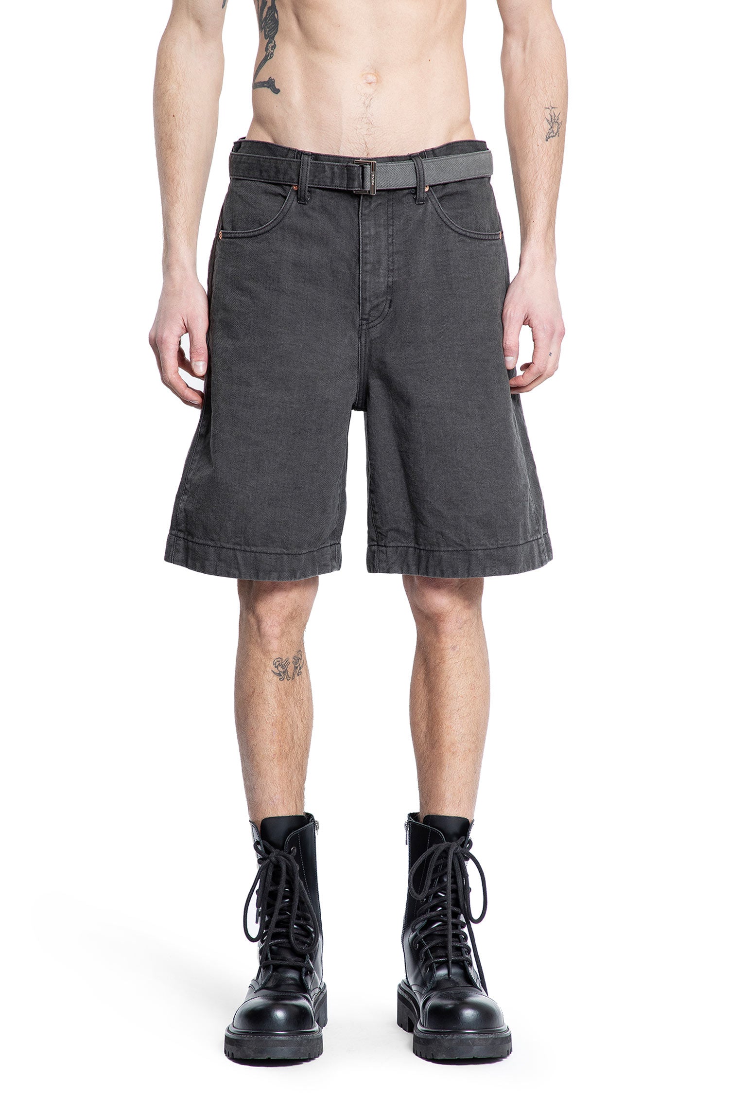 SACAI MAN BLACK SHORTS & SKIRTS