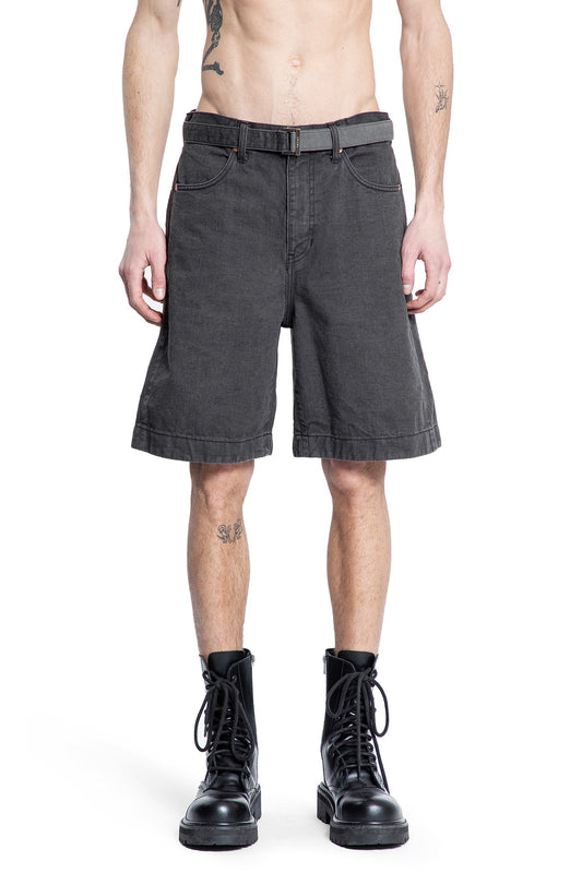 SACAI MAN BLACK SHORTS & SKIRTS