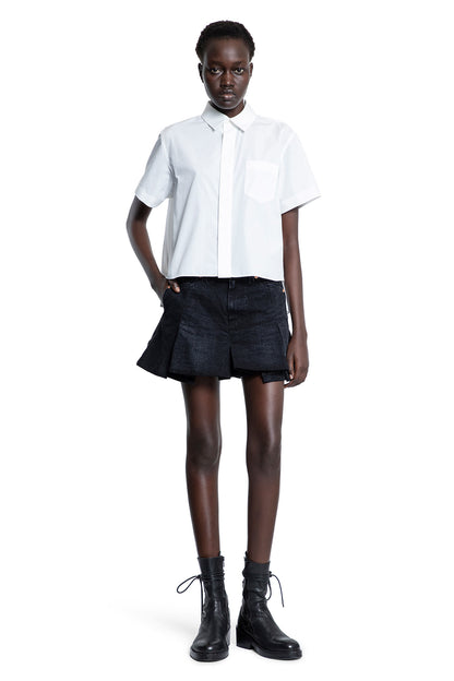 SACAI WOMAN BLACK SHORTS