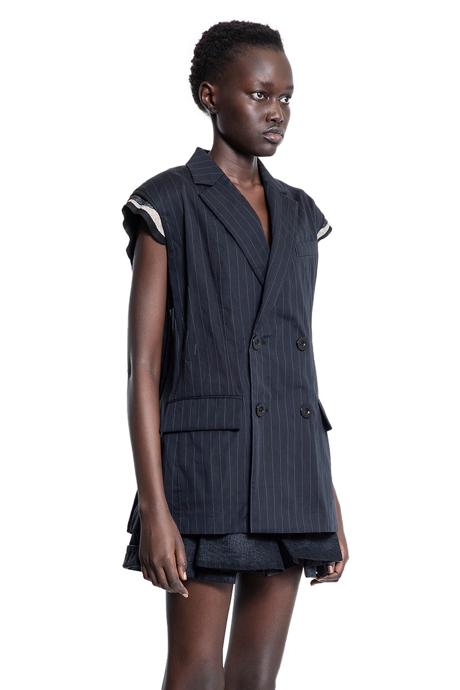 SACAI WOMAN BLACK VESTS