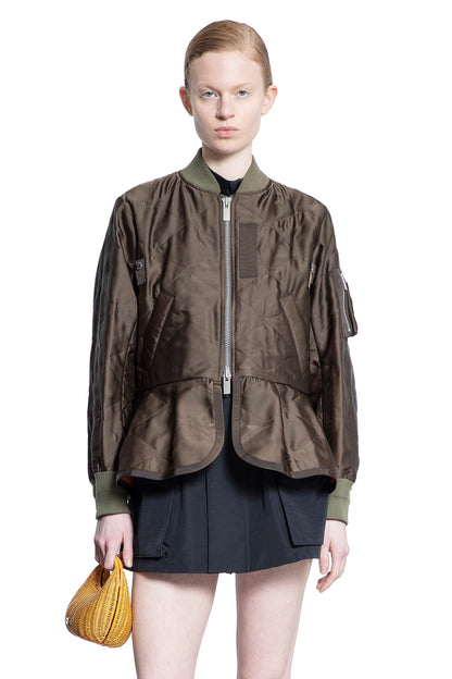 SACAI WOMAN GREEN JACKETS