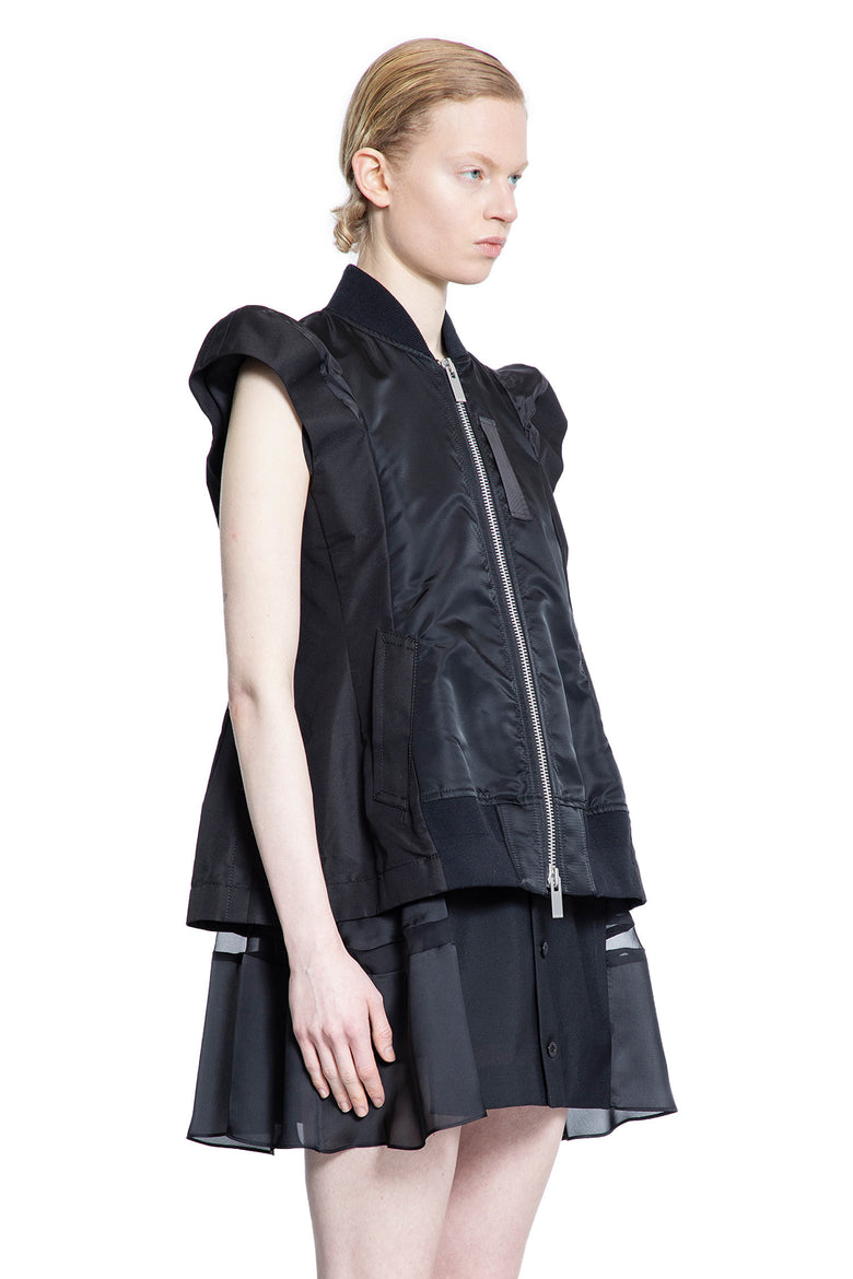 SACAI WOMAN BLACK VESTS