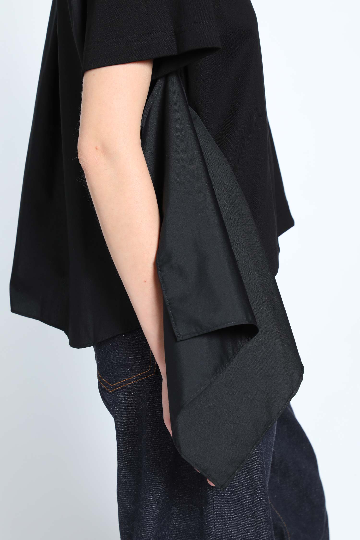 Poplin x Cotton Jersey T-Shirt