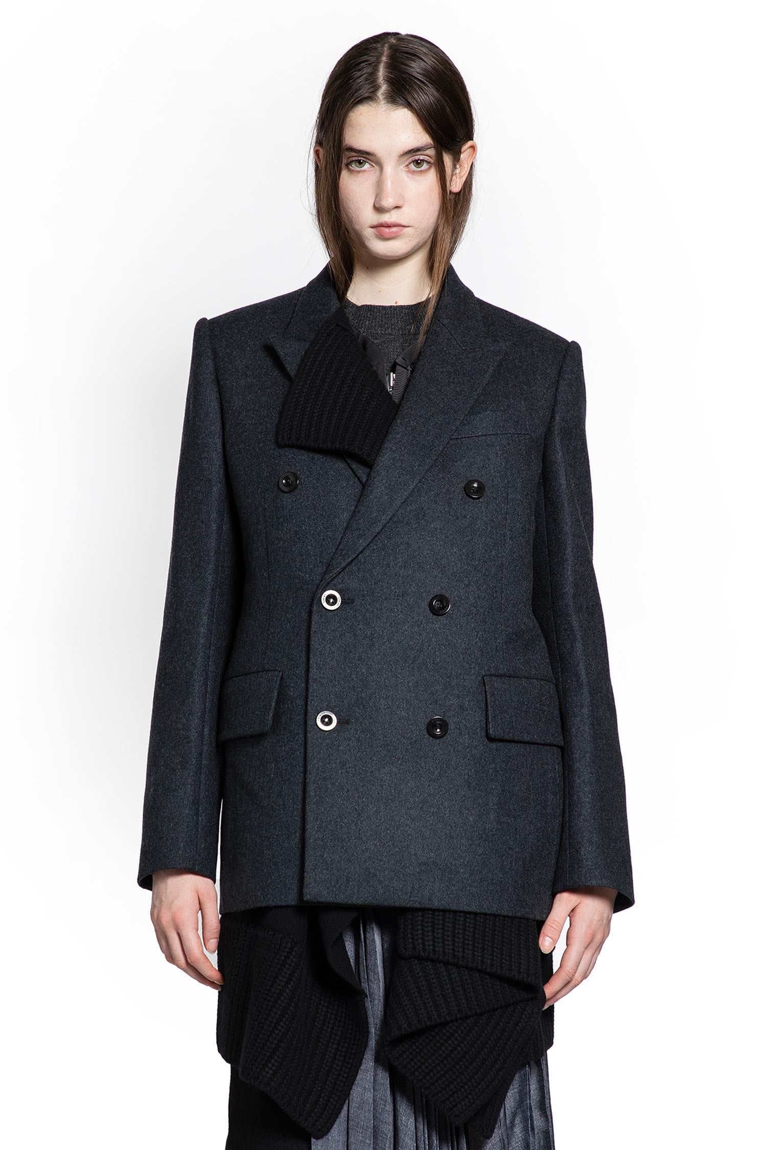 Wool Melton x Wool Knit Blazer