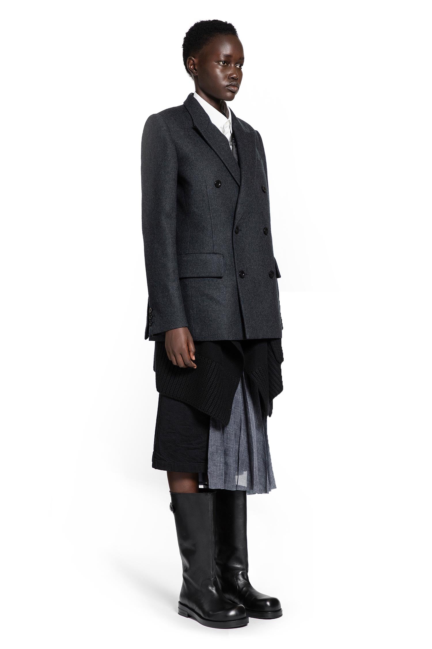 Wool Melton x Wool Knit Blazer