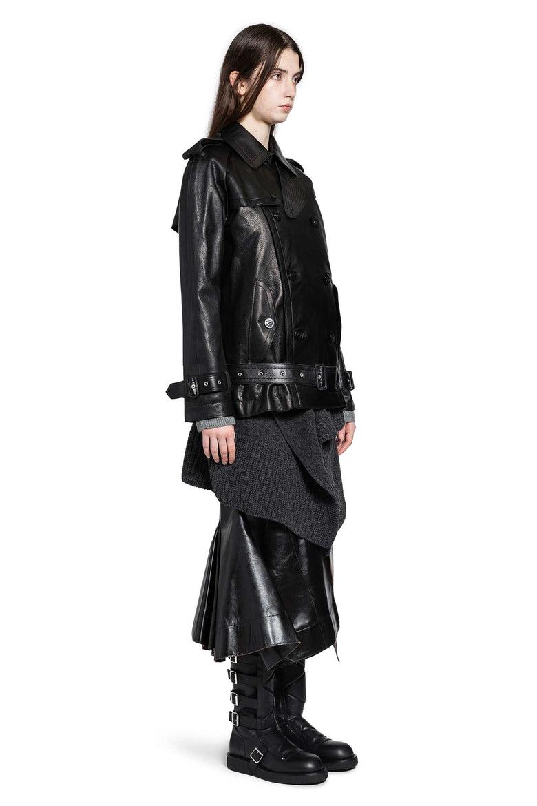 Leather x Wool Knit Jacket