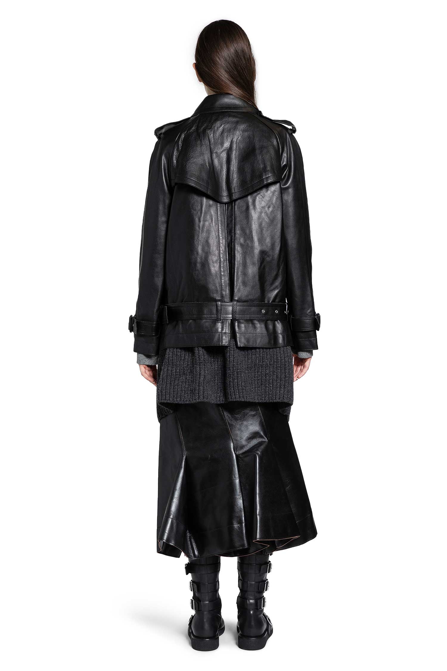 Leather x Wool Knit Jacket